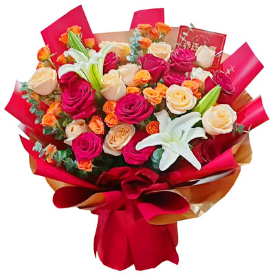 衡水19朵玫瑰百合，爱情永不凋零
