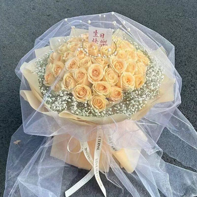 衡水52朵香槟玫瑰满天星，你就是我的全部