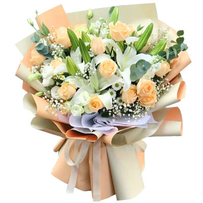 衡水19朵香槟玫瑰百合，你是我的真爱